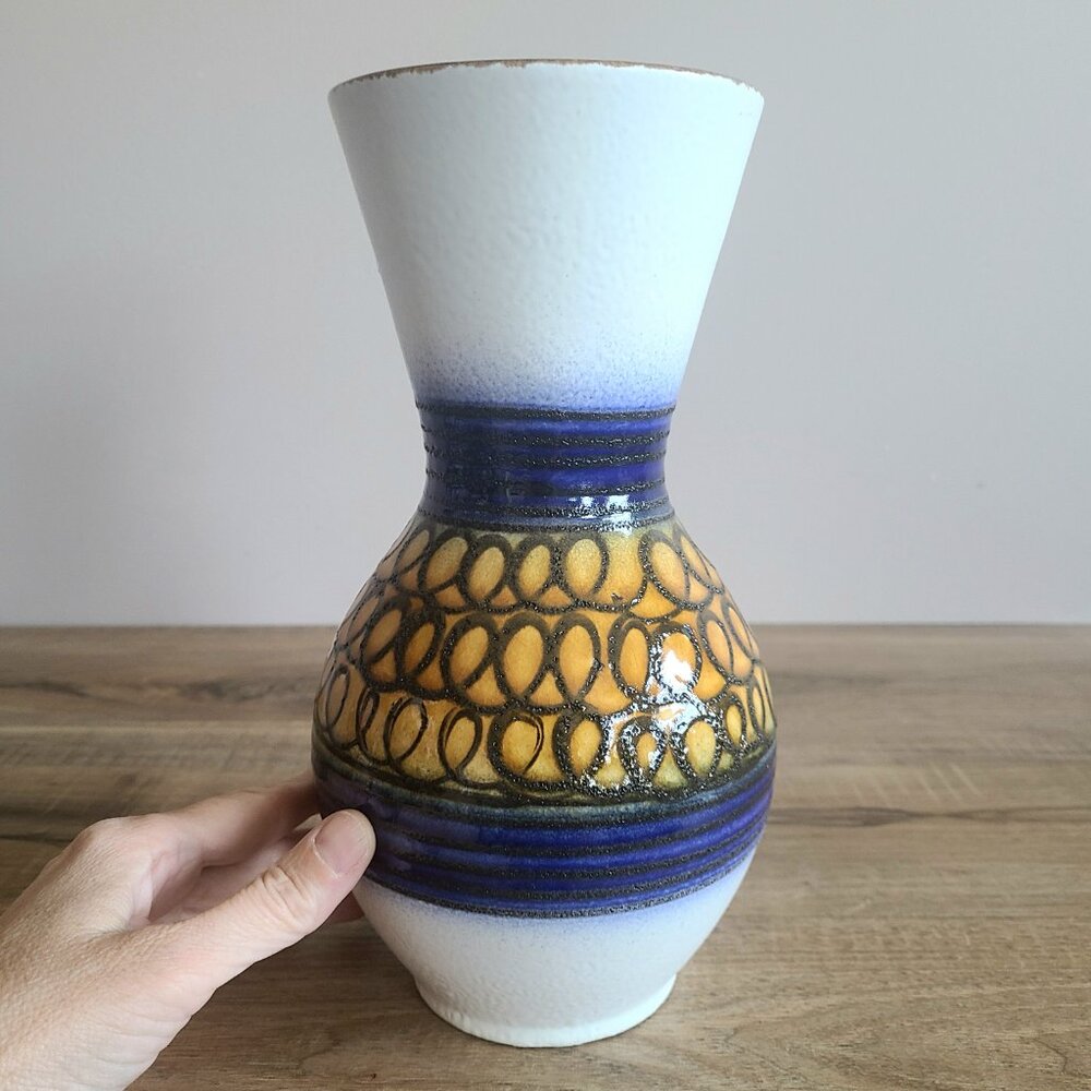 Vintage West Germany 1256-26 1960-1970s vase. Mid century pottery. MCM decor. - Picture 7 of 7